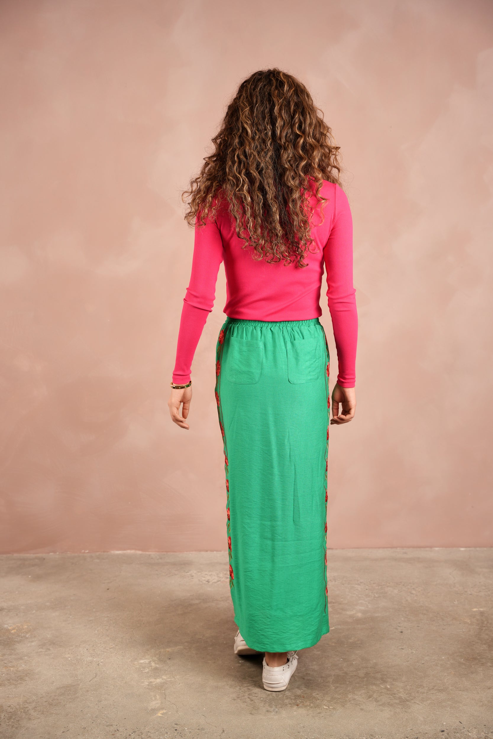 Flower Embroidered Skirt
