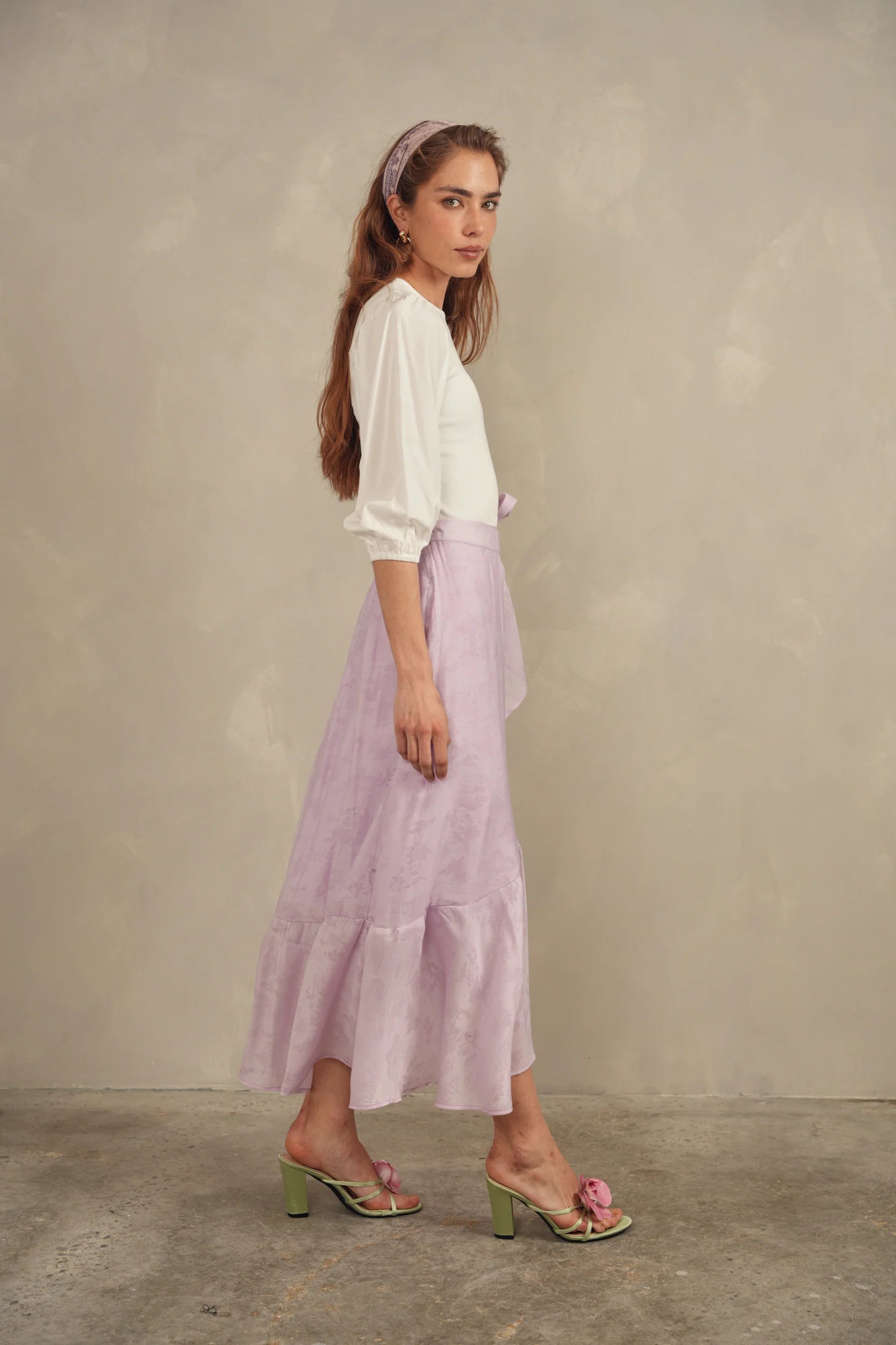 Mock Wrap Frilled Skirt