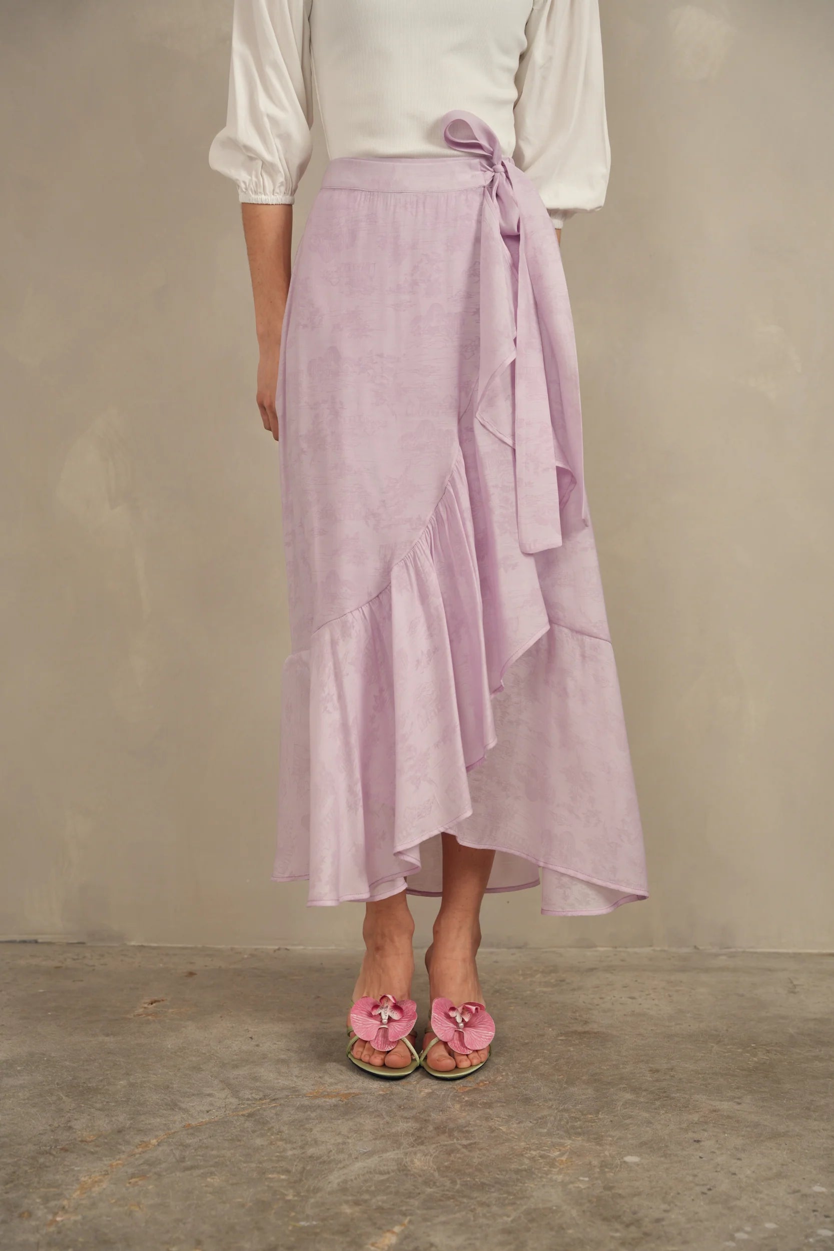 Mock Wrap Frilled Skirt