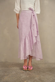 Mock Wrap Frilled Skirt