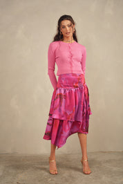 High-Low Ruched Skirt
