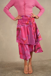 High-Low Ruched Skirt