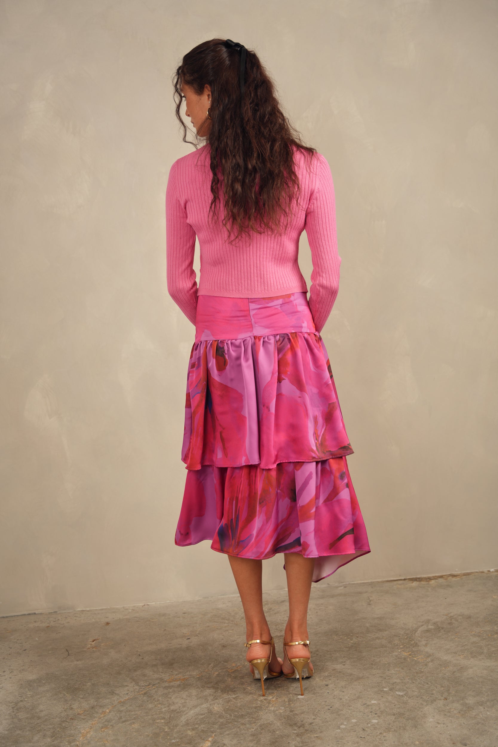 High-Low Ruched Skirt