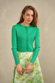 Wide Rib Knit Cardigan