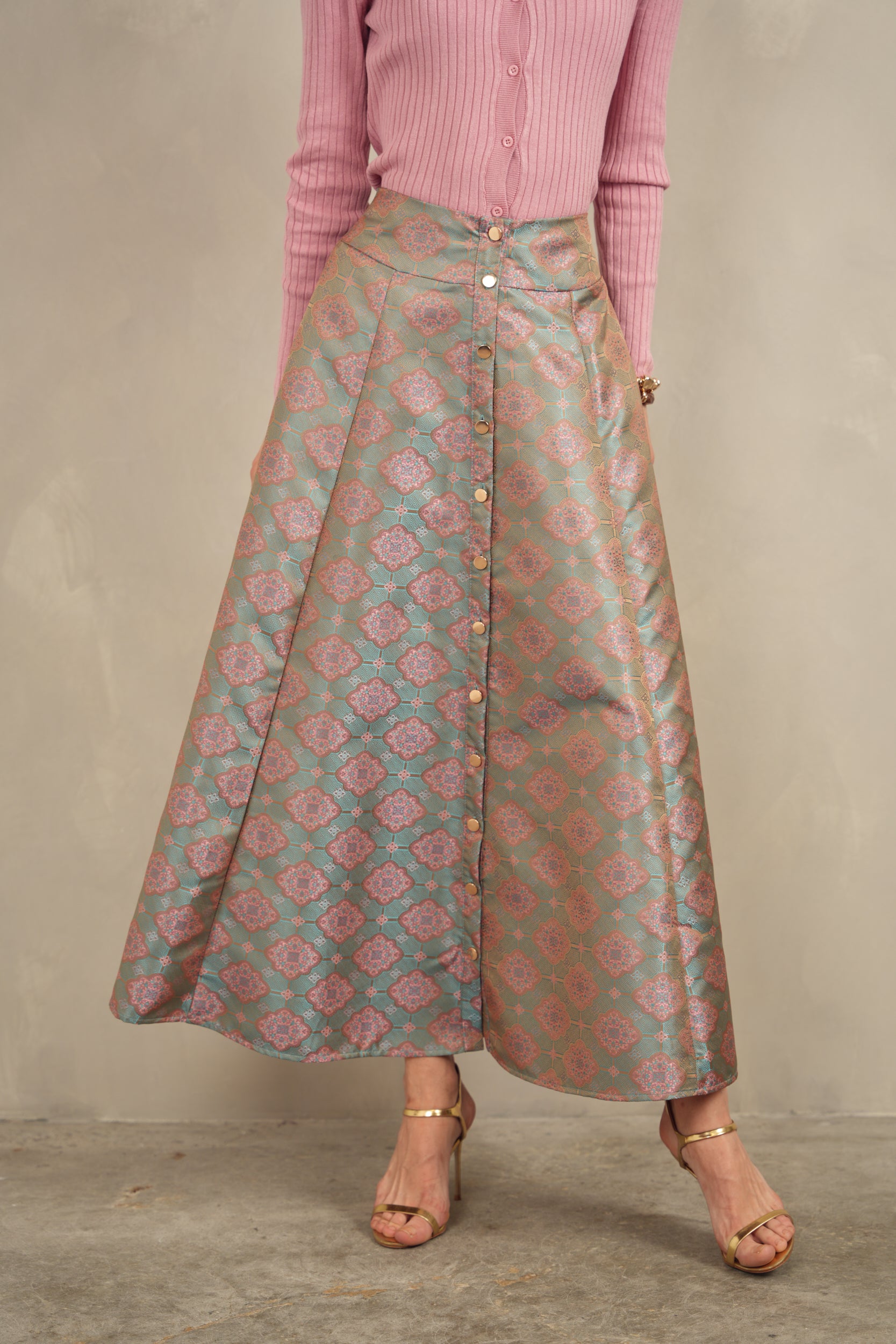 Buttoned Maxi Skirt
