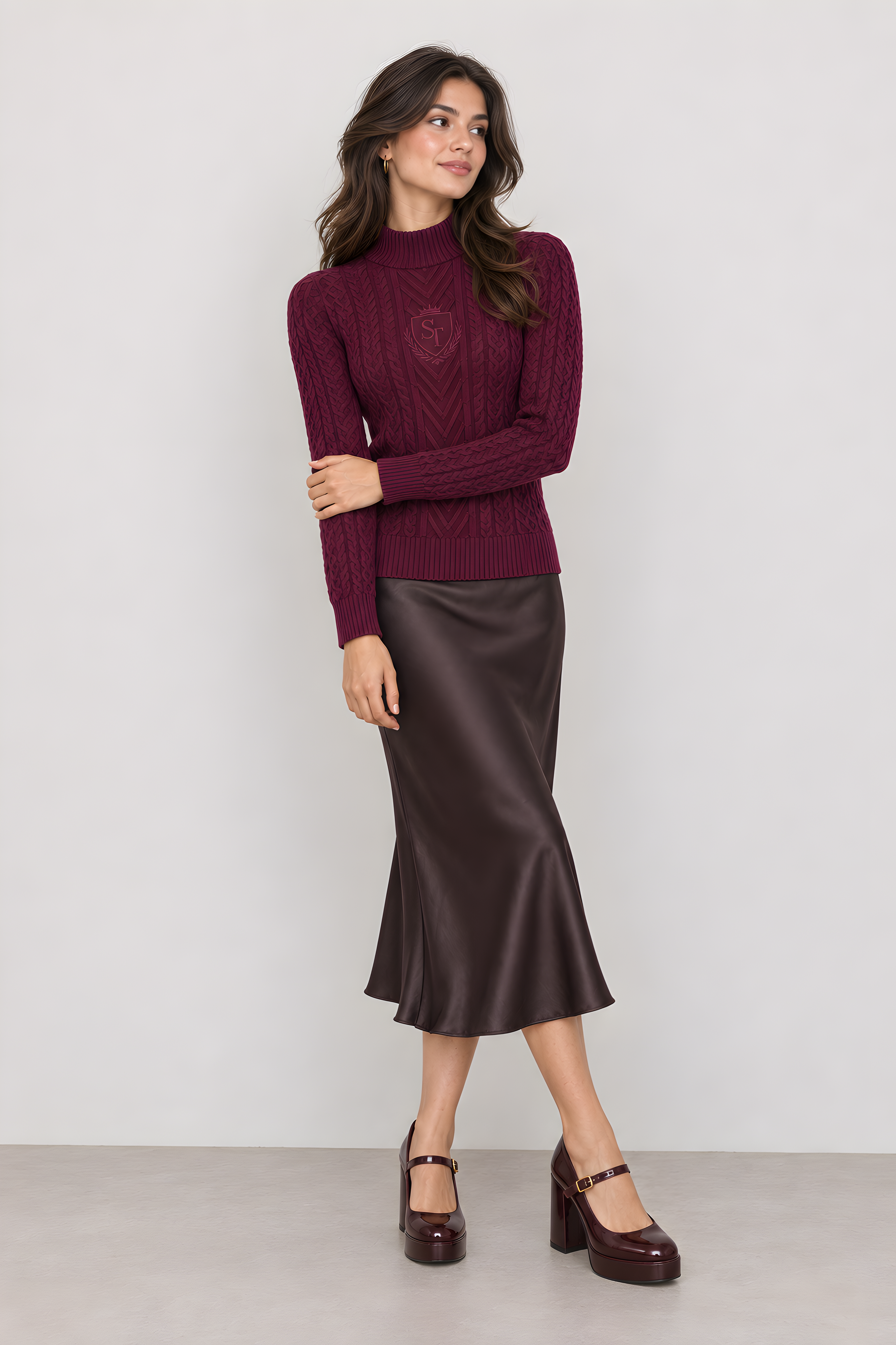 CRESTED CABLEKNIT SWEATER (D16)