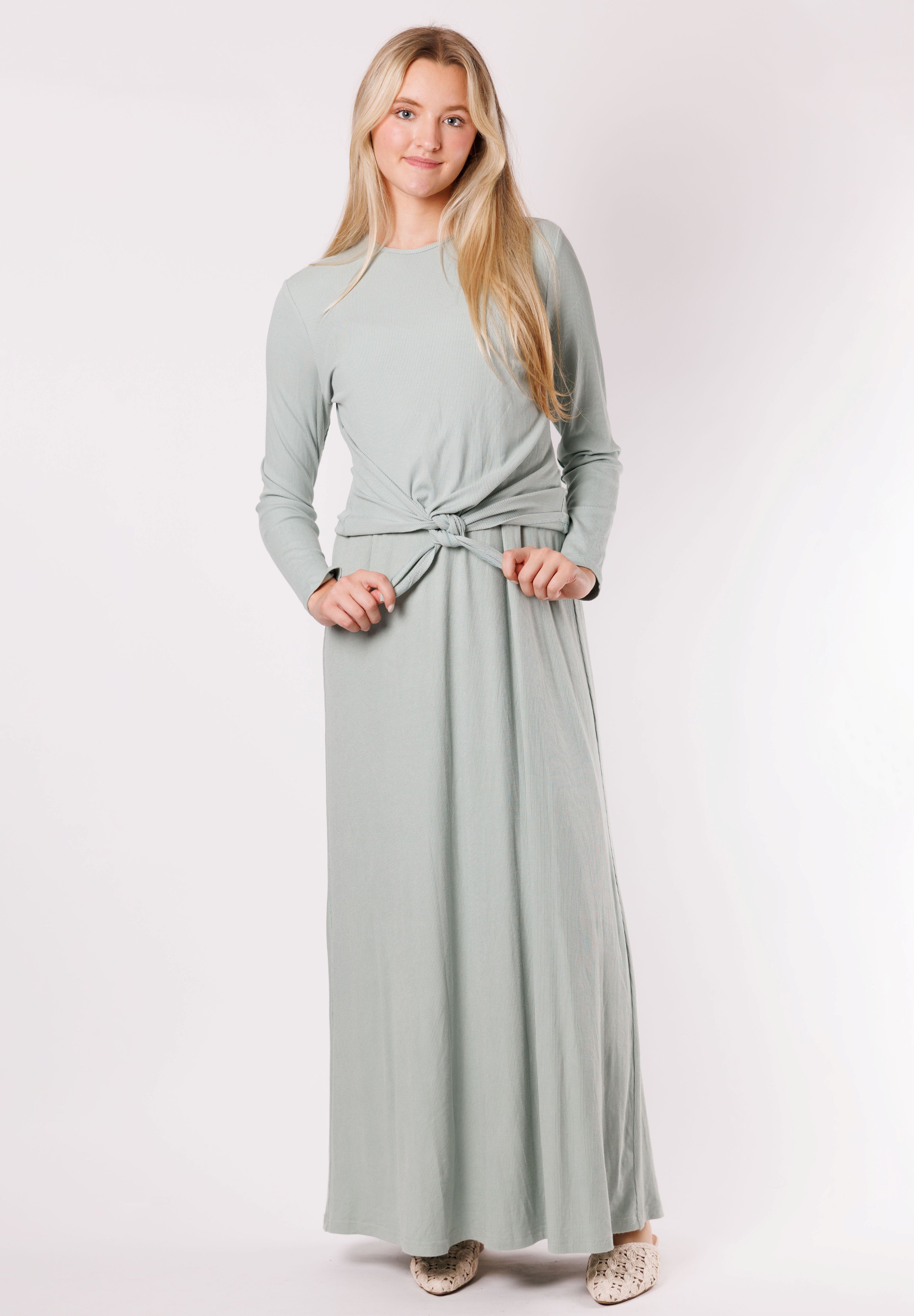 TIE FRONT MICRO-RIBBED T-SHIRT (26311)