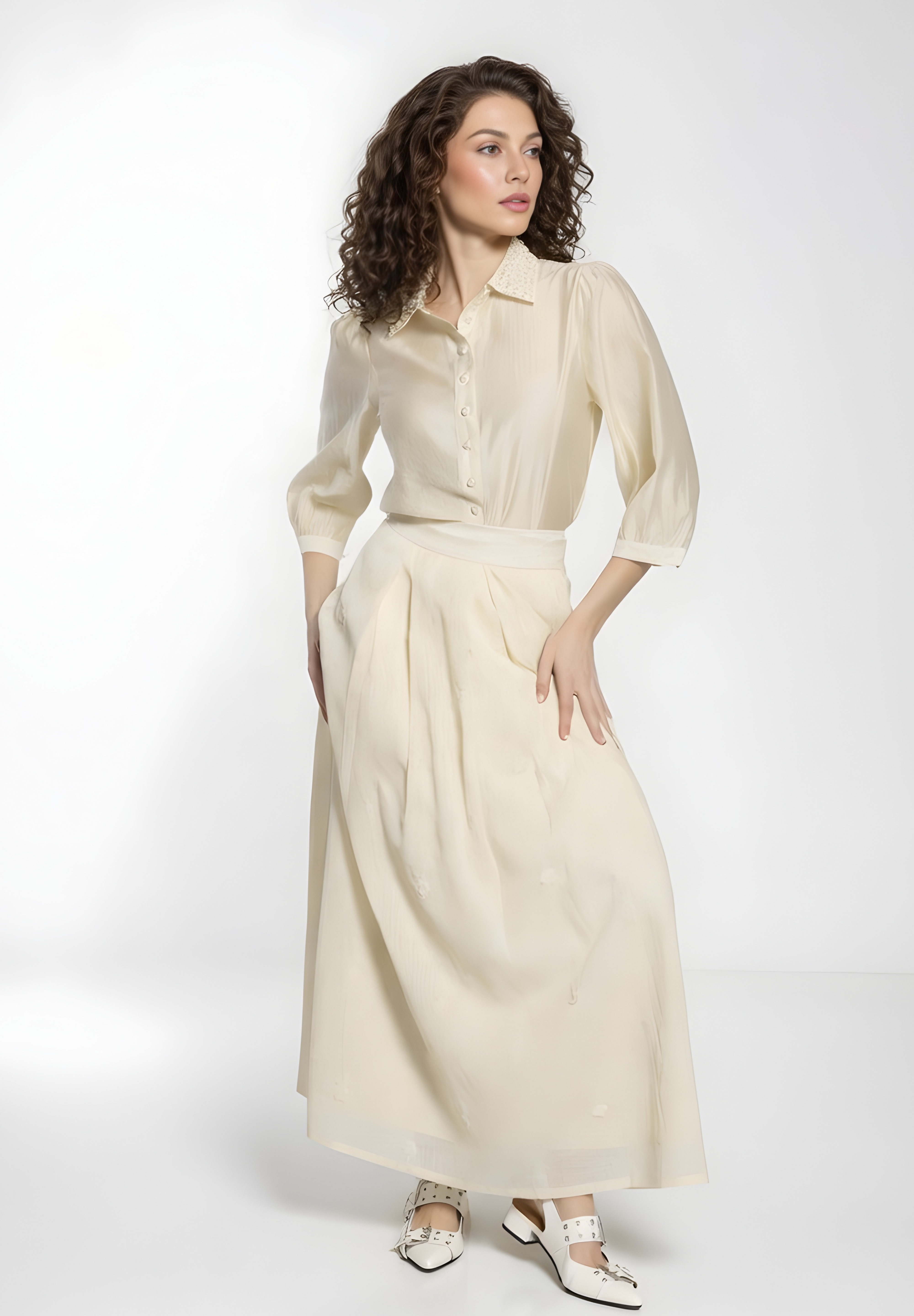 ELEGANT WIDE PLEAT SKIRT AVAILABLE IN 4 COLORS (26SM19)