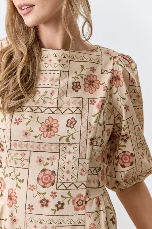 Meadow Bloom Midi Dress