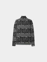 Printed Modal Turtleneck-Paisley Grey