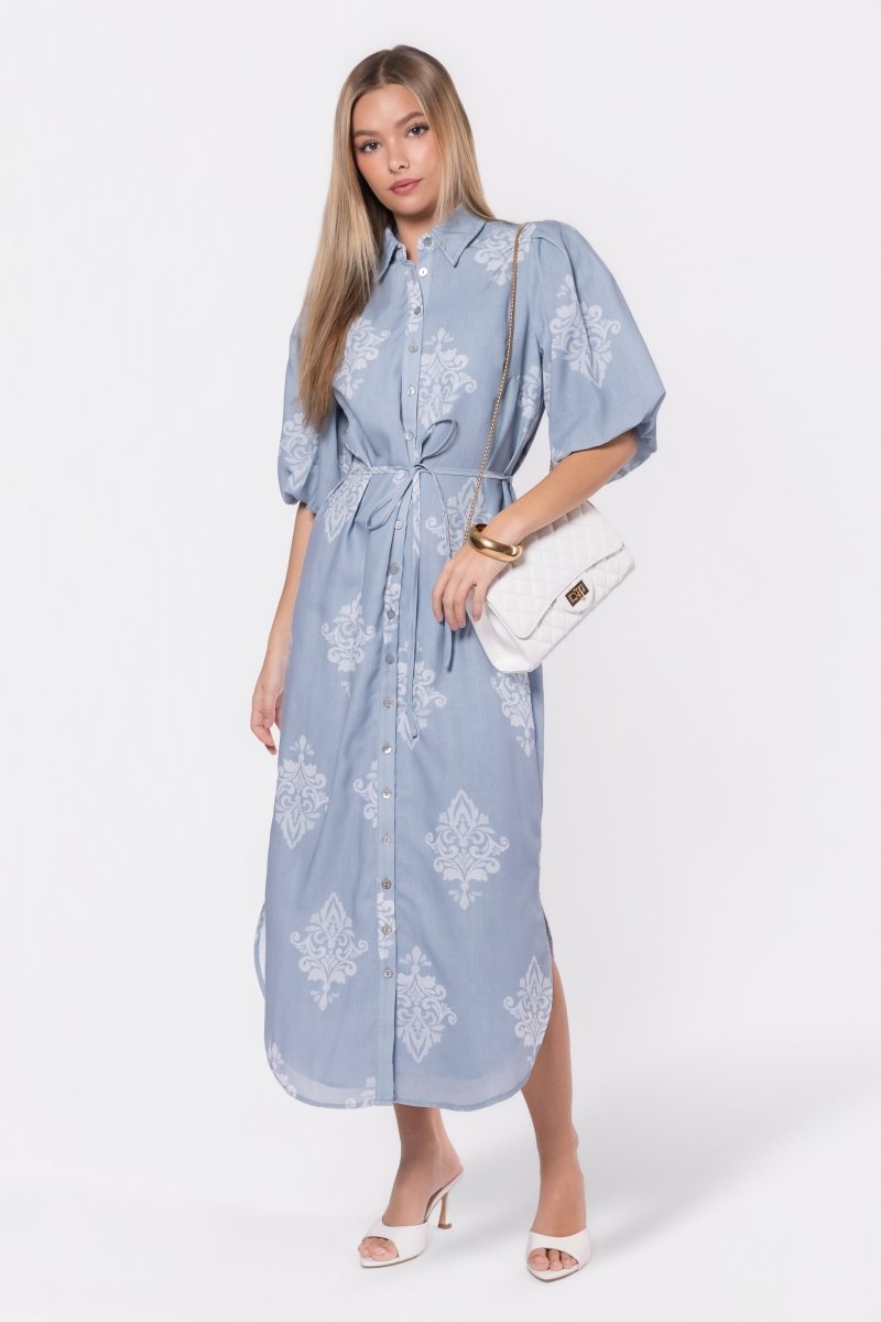 Lorelai Dress (Blue/White)