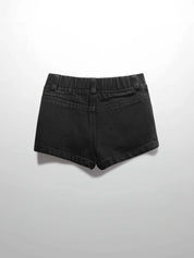 Denim Shorts- Black Denim