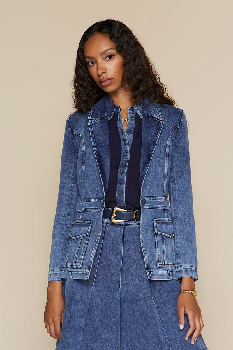 Waldorf Blazer in Dark Wash Denim