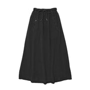 Teela Black Denim Maxi Zipper Skirt