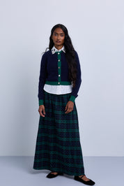 Plaid midi skirt