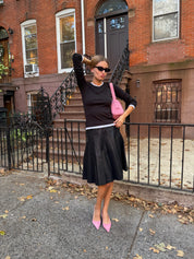 The Leather Pleated Skirt