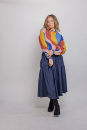 25648- COLORBLOCK SWIRL SWEATER