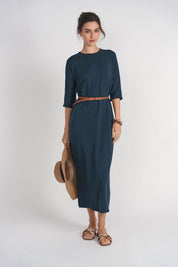 Pocket T-shirt Dress- Indigo