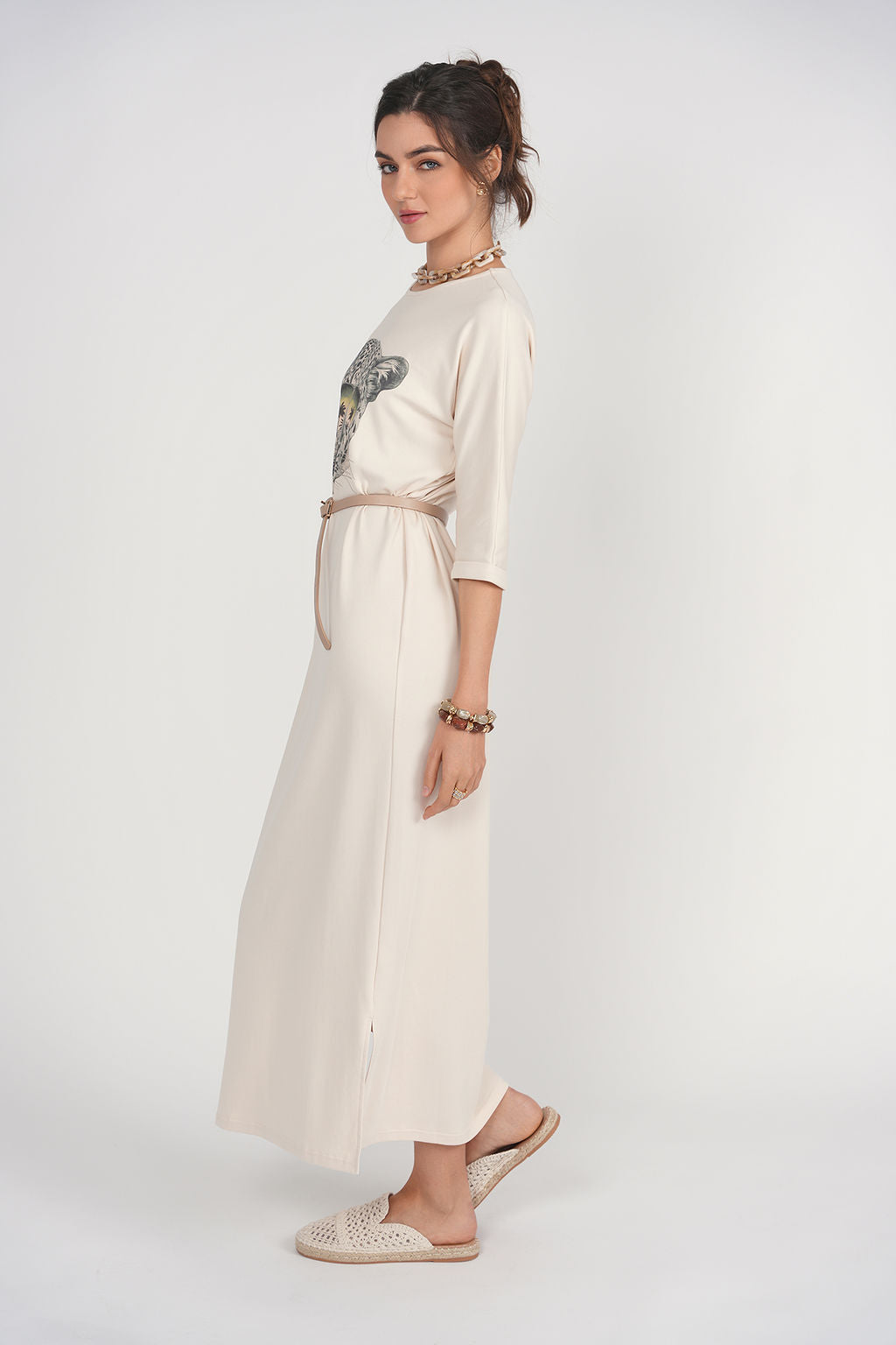 T-shirt Midi Dress- Papaya