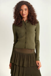 Wide Rib Knit Cardigan