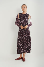 Printed Round Neck Slip Dress