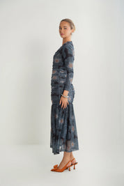 Ruched Meshed Dress
