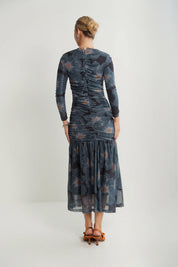 Ruched Meshed Dress