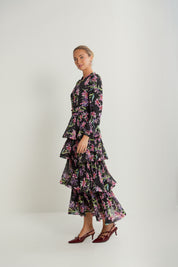 Waist Draped Tiered Dress