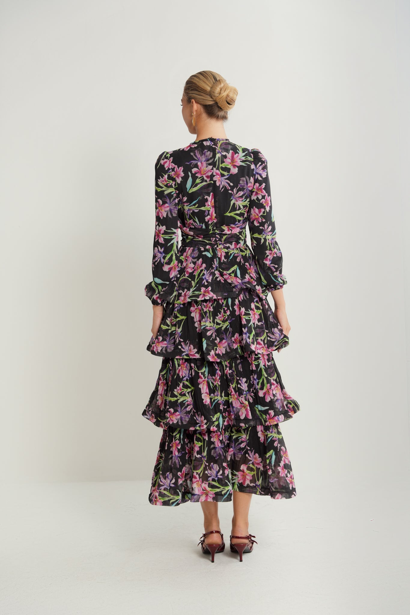 Waist Draped Tiered Dress