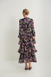 Waist Draped Tiered Dress