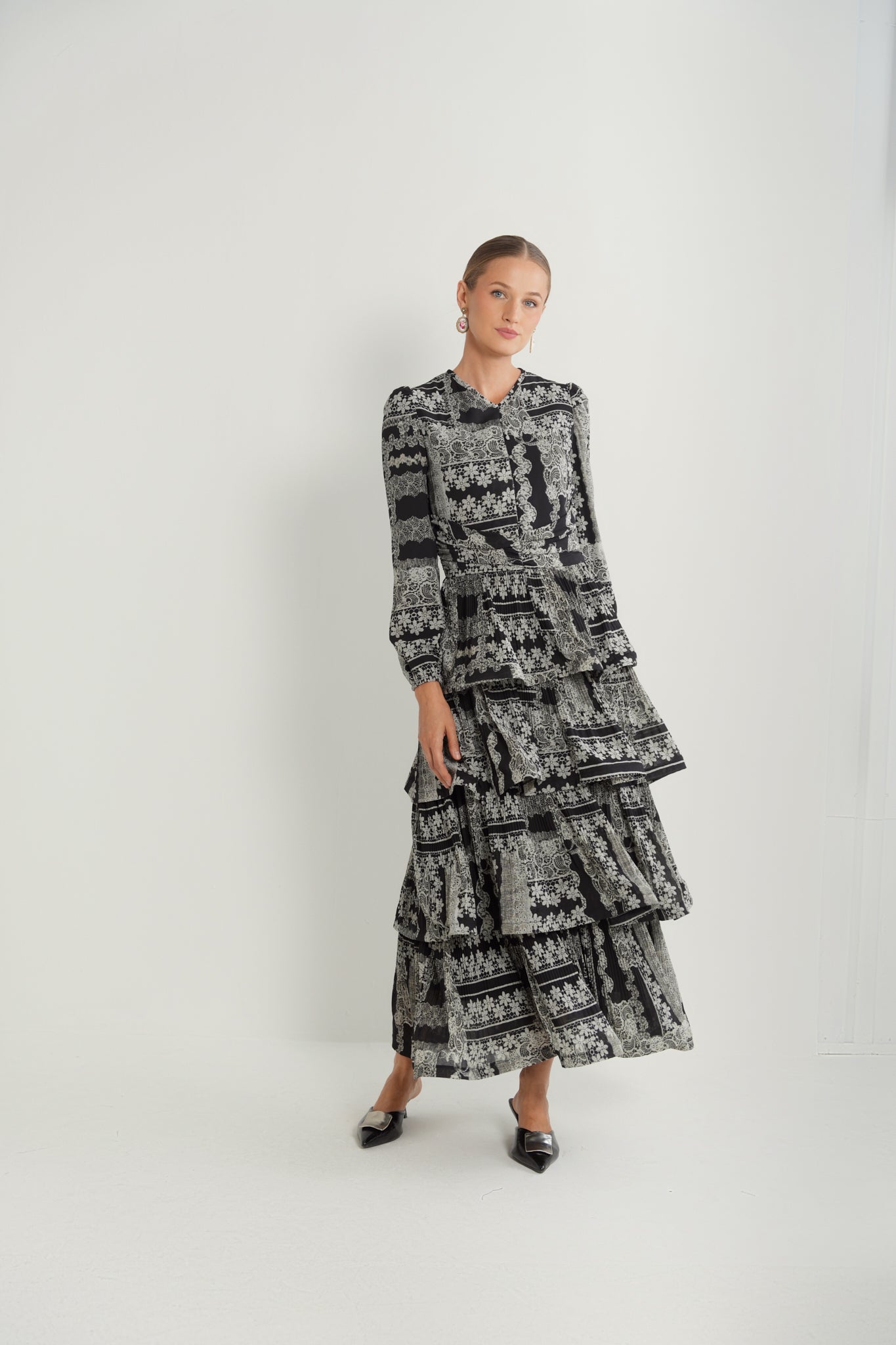 Waist Draped Tiered Dress