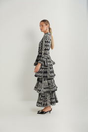 Waist Draped Tiered Dress