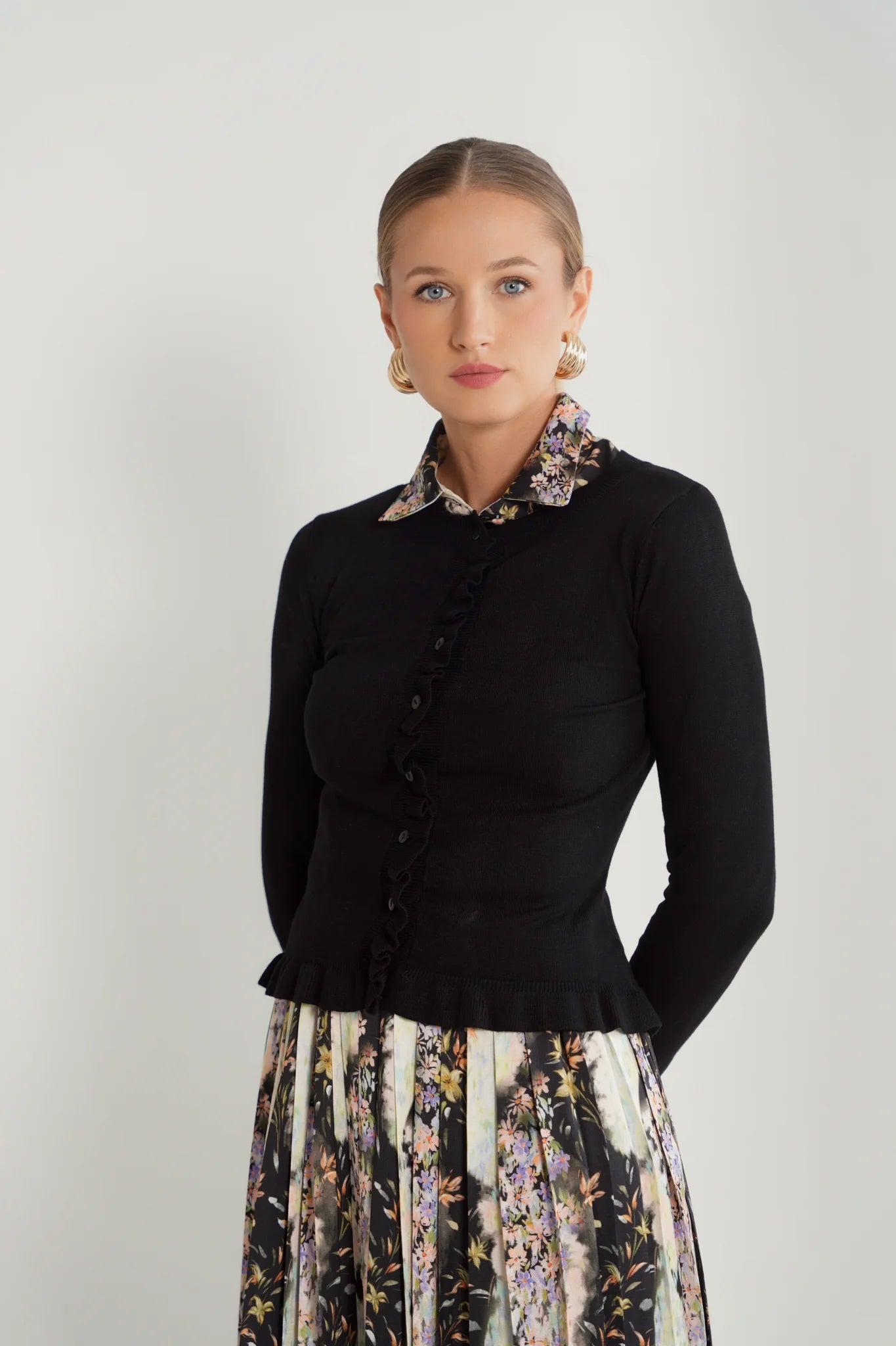 Fitted Cardigan w/ Button Opening