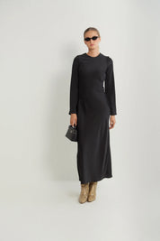 Floral Placement Satin Dress