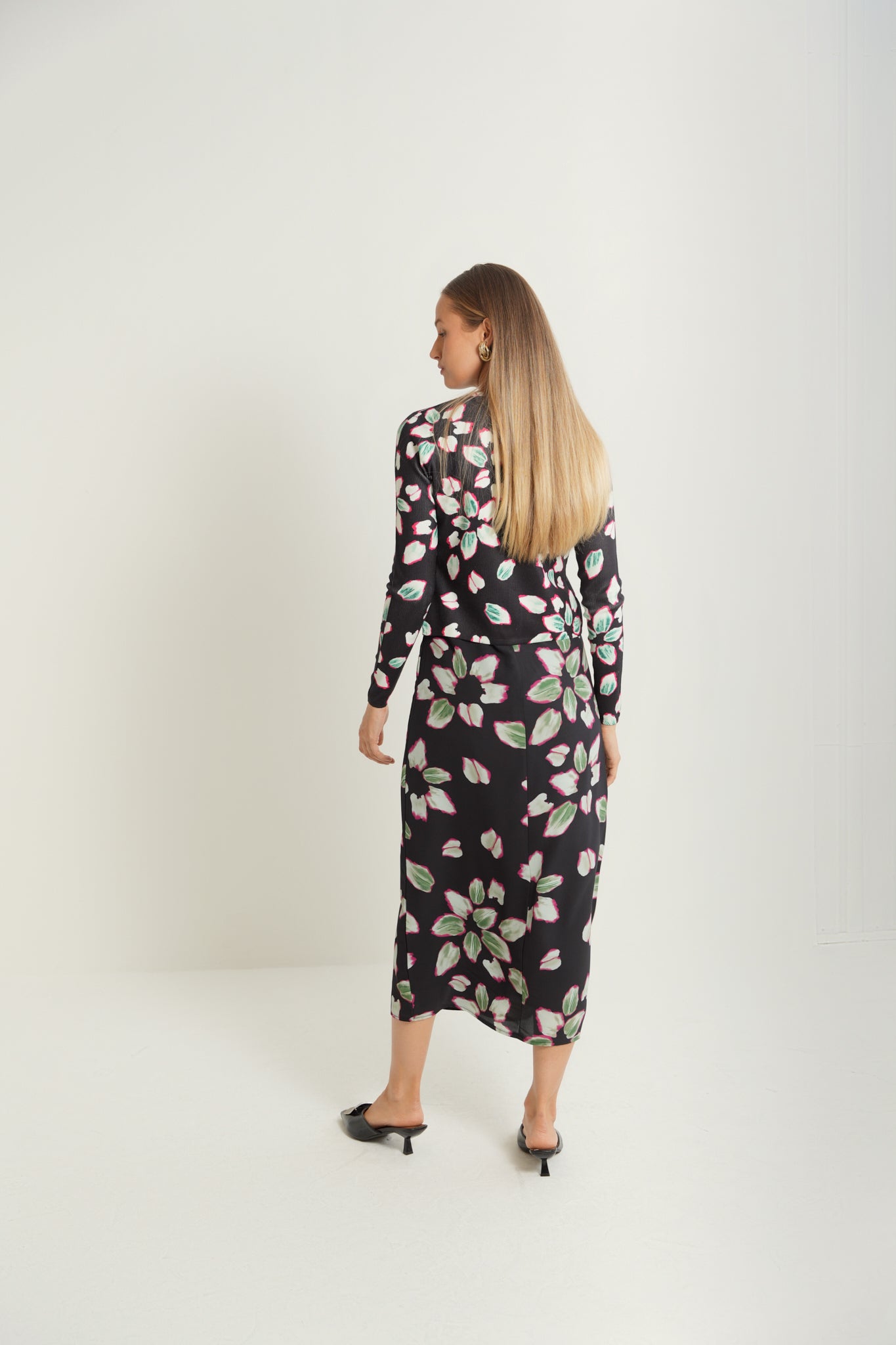 Printed Round Neck Slip Dress