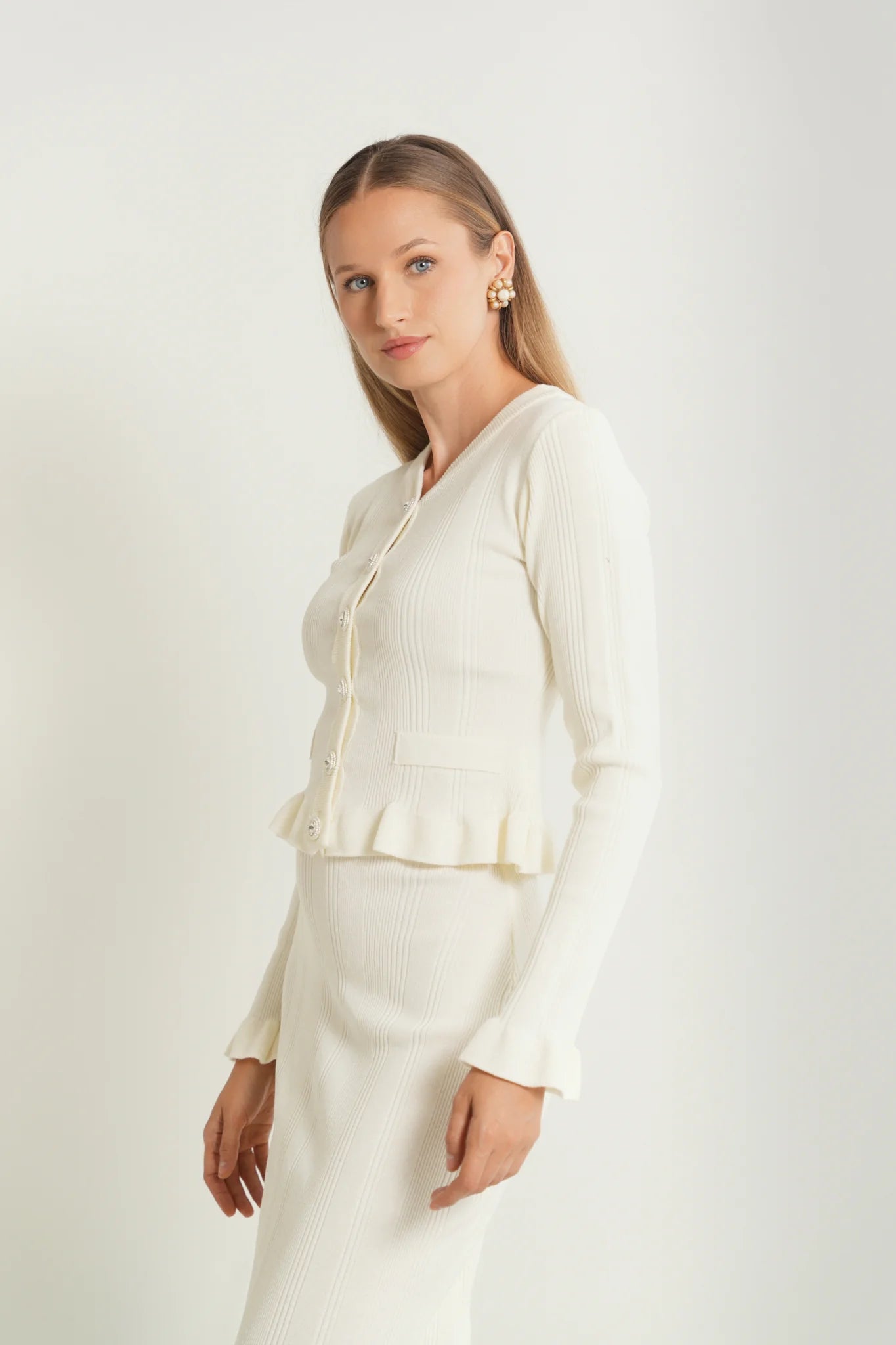Ruffle Hem Cardigan