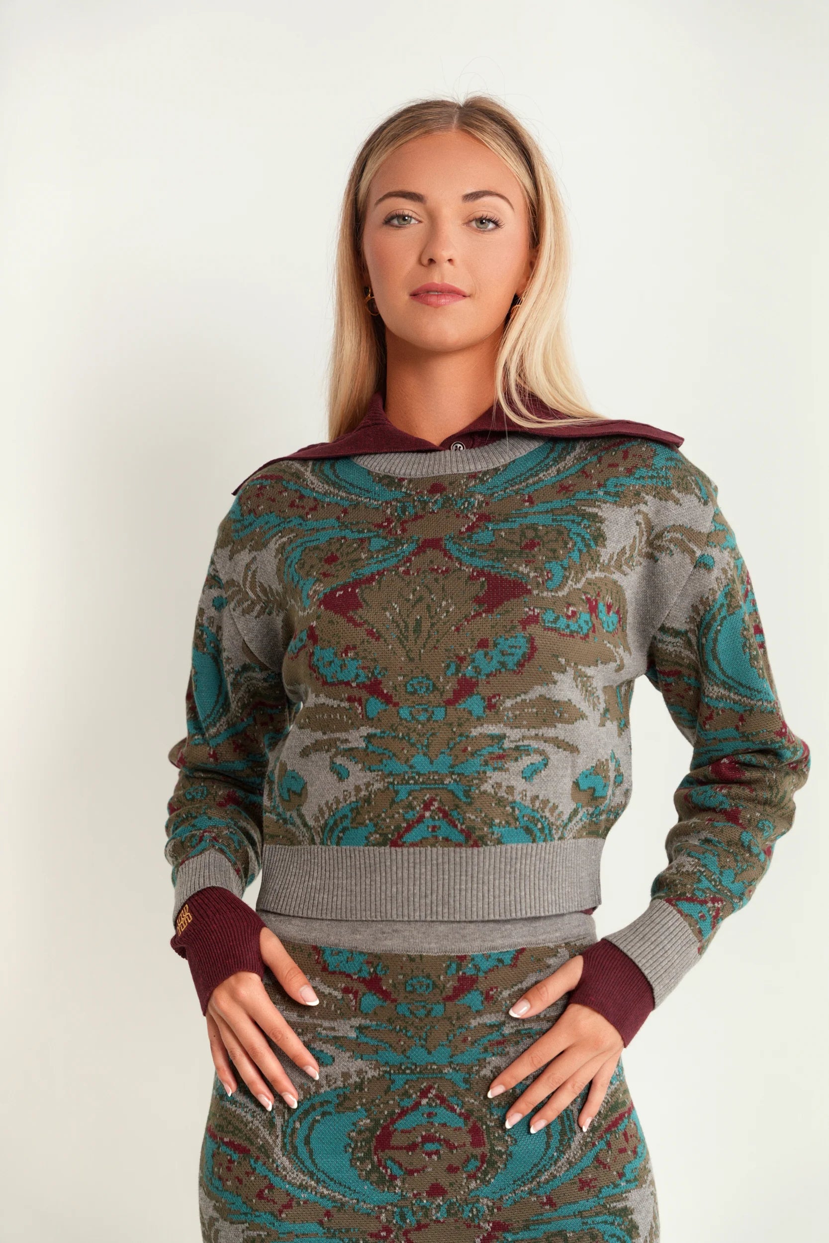 Oversized Jacquard Knit Sweater