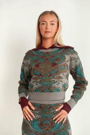 Oversized Jacquard Knit Sweater