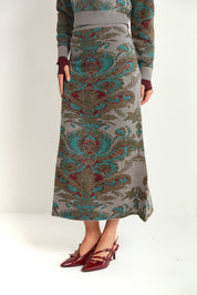 Oversized Jacquard Knit Skirt