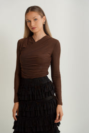 Mesh Rouched Top
