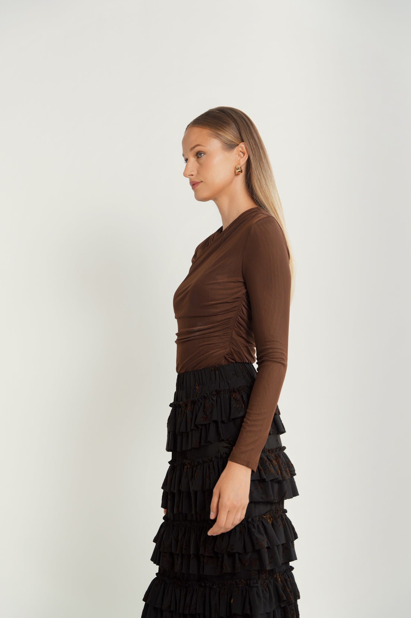 Mesh Rouched Top