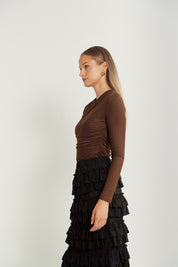 Mesh Rouched Top