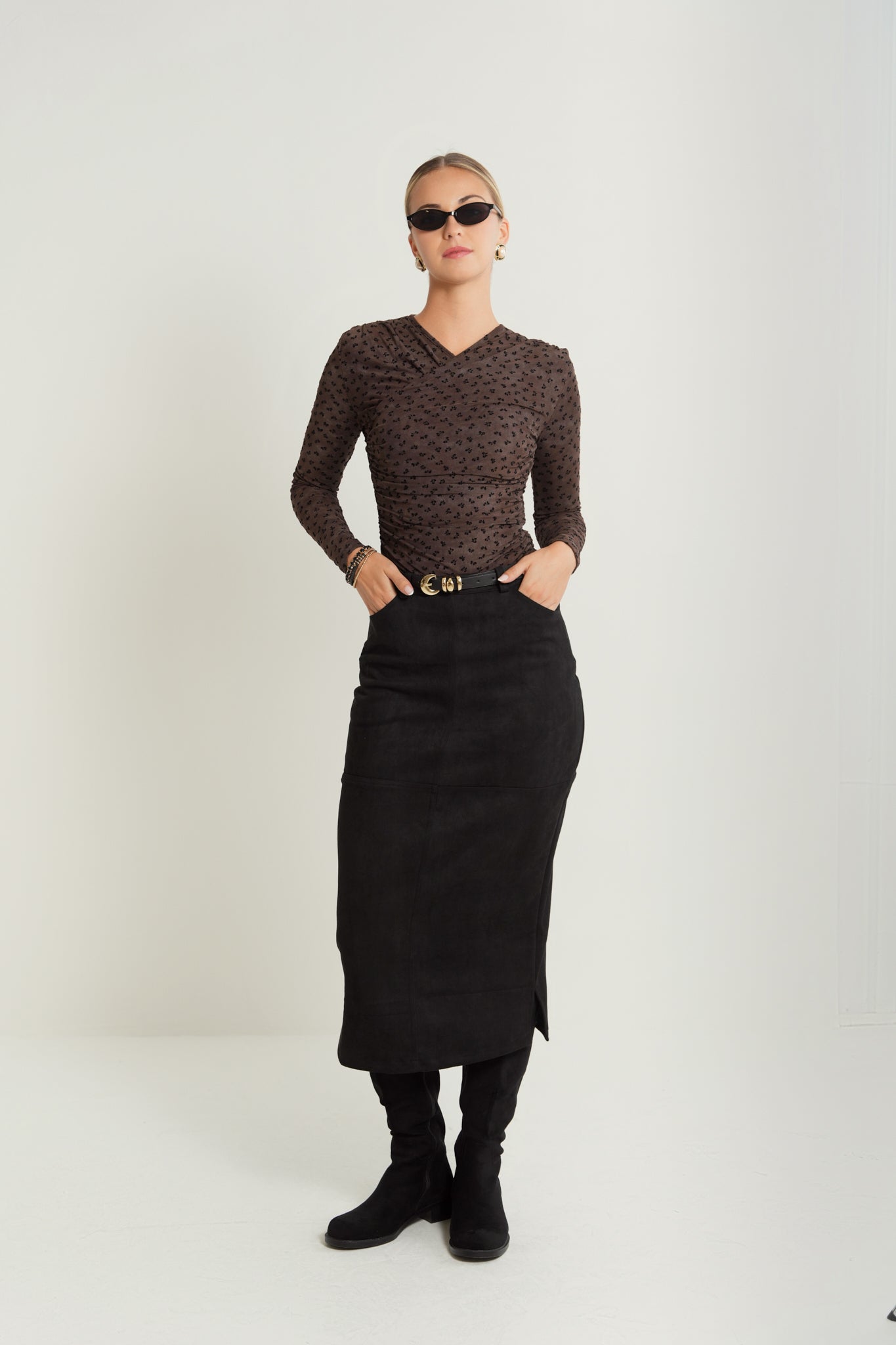 Mesh Rouched Top