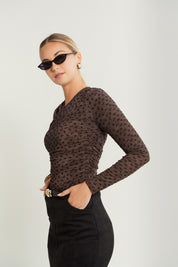 Mesh Rouched Top