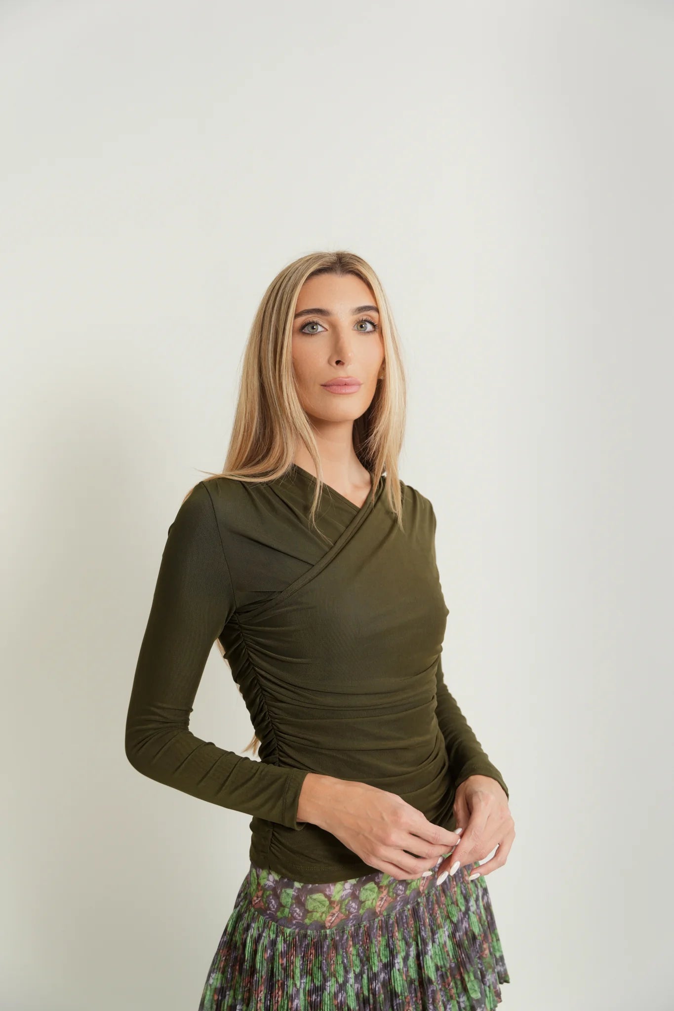 Mesh Rouched Top