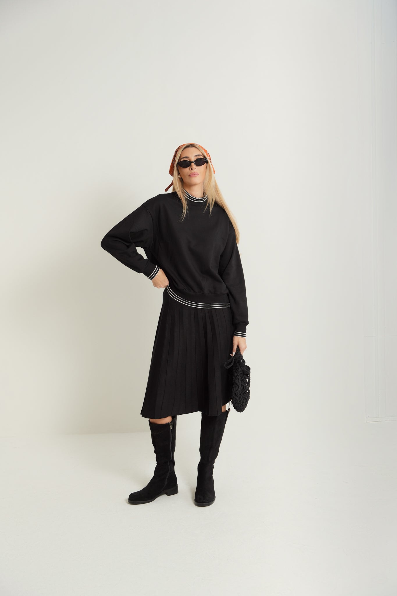 Knit Pleated Skirt
