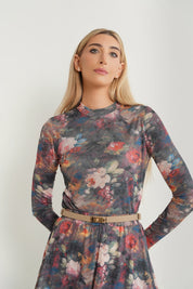 Mesh Mock Neck Top