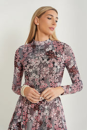 Mesh Mock Neck Top