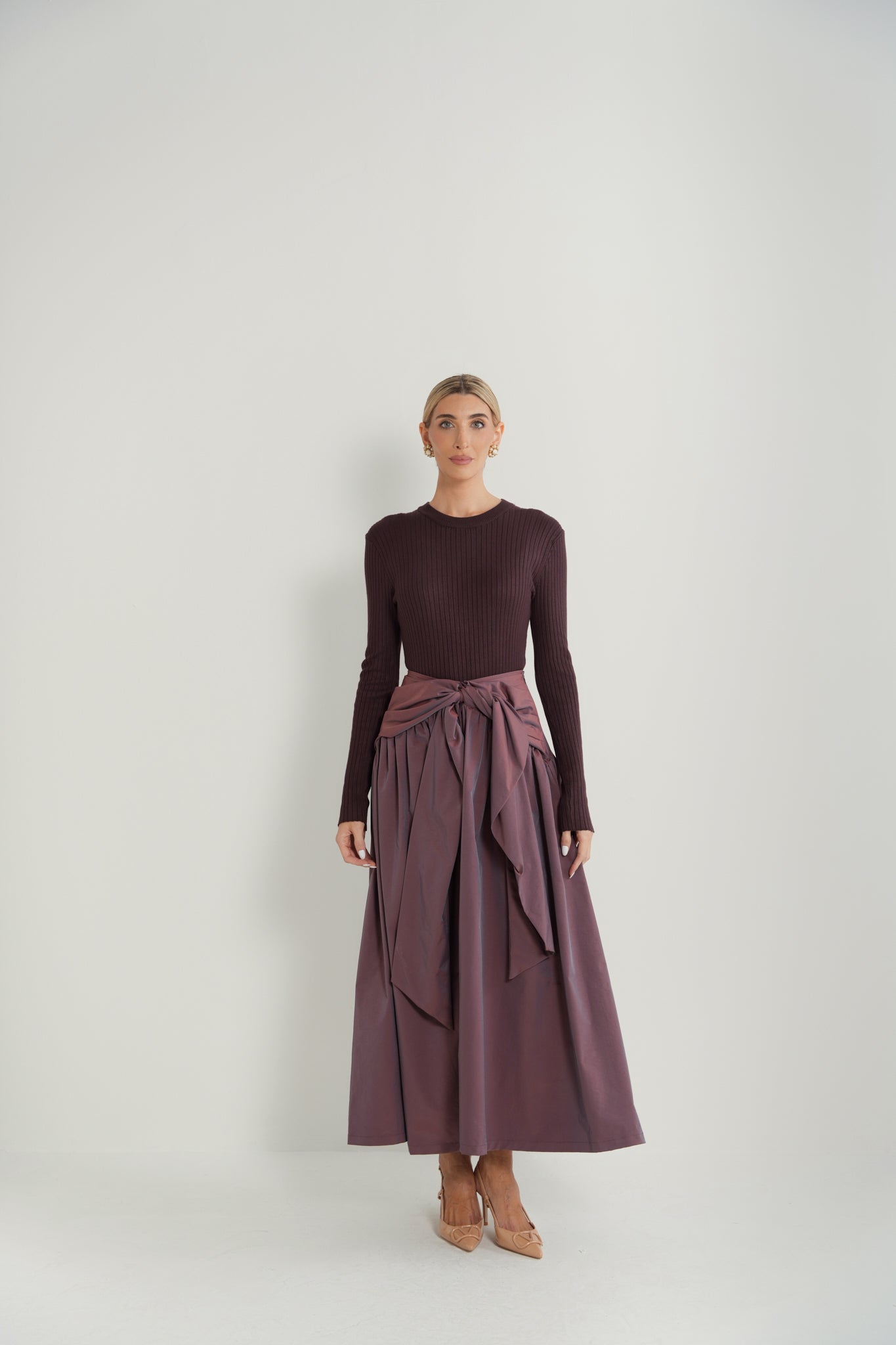 Criss-Cross A-Line Ankle Skirt