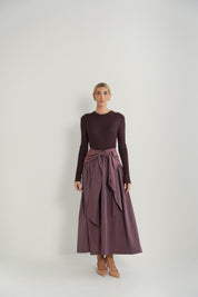 Criss-Cross A-Line Ankle Skirt